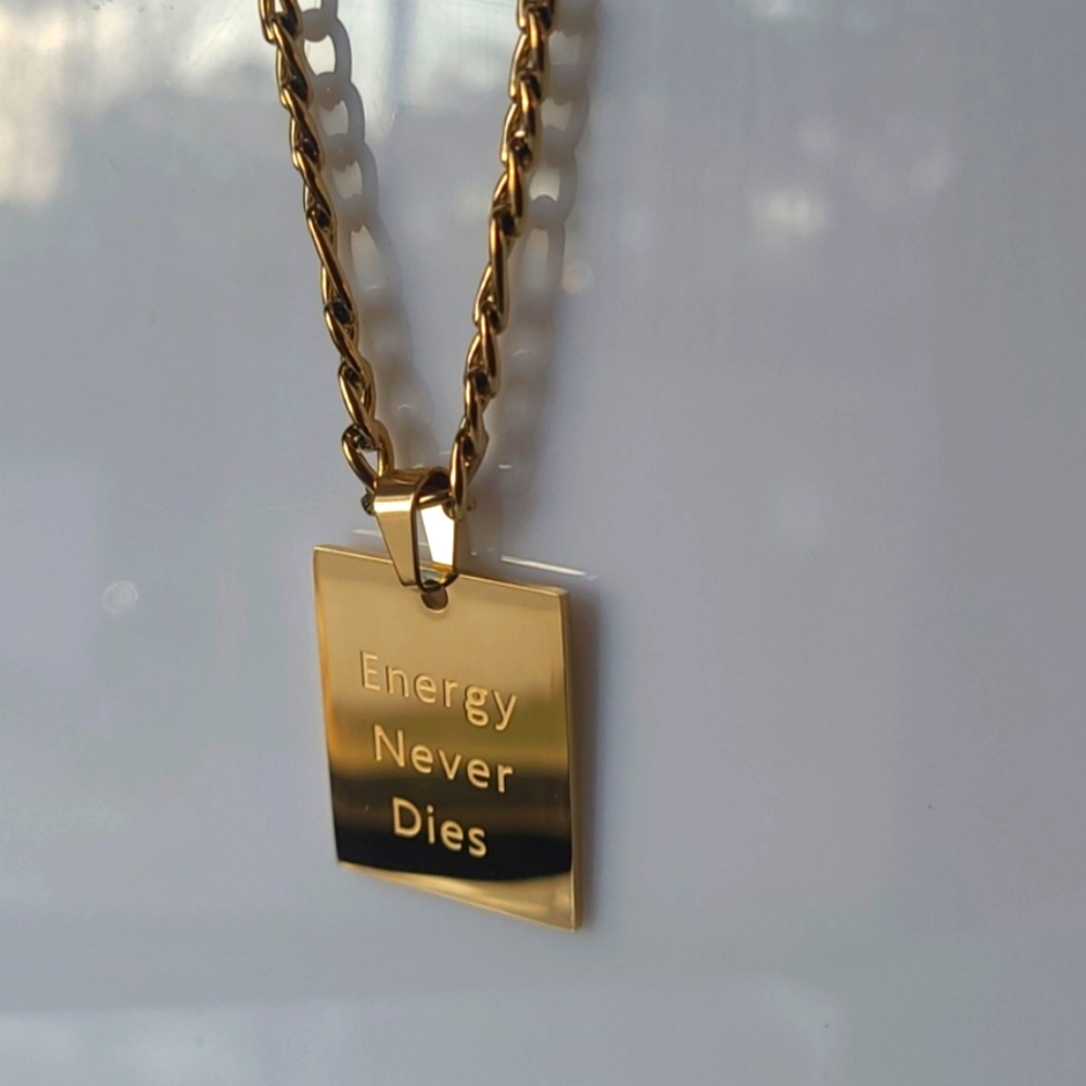 Gold Affirmation Pendant Necklace